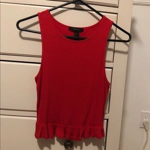 Red peplum tank top
